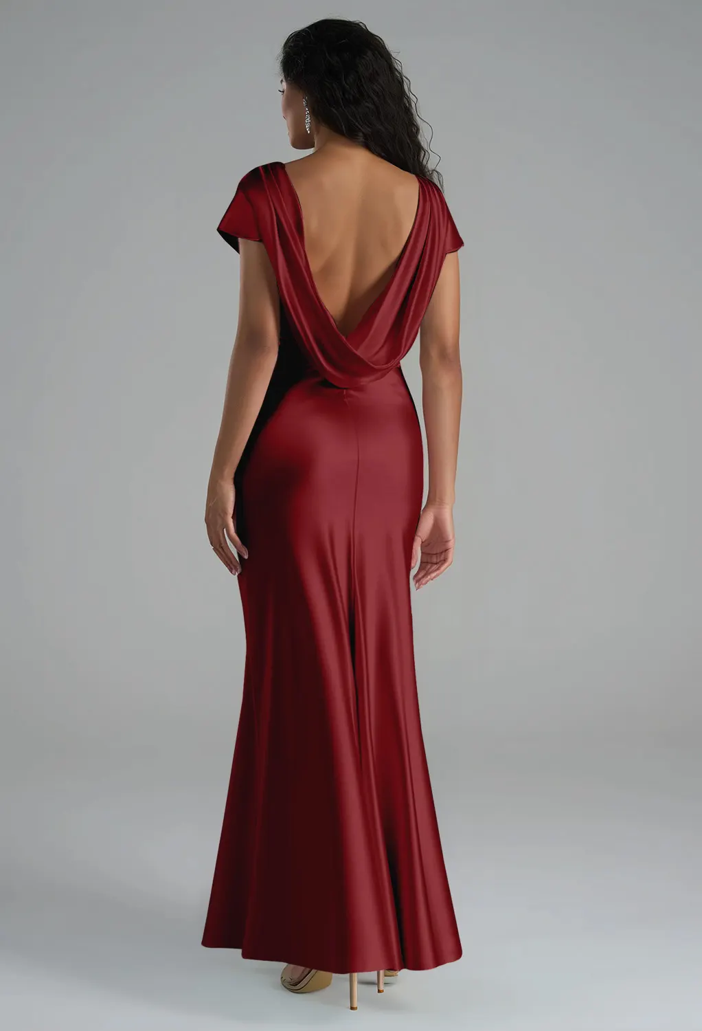 AW Lacey Burgundy  Bridesmaid Dresses